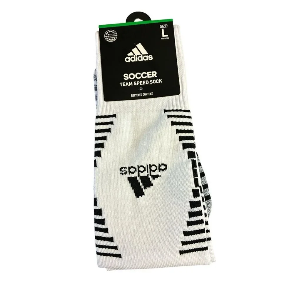 Adidas Men’s White & Black Soccer Team Speed Socks - Large New